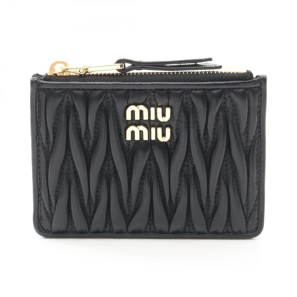 Miu Miu Leather Coin Wallet Black